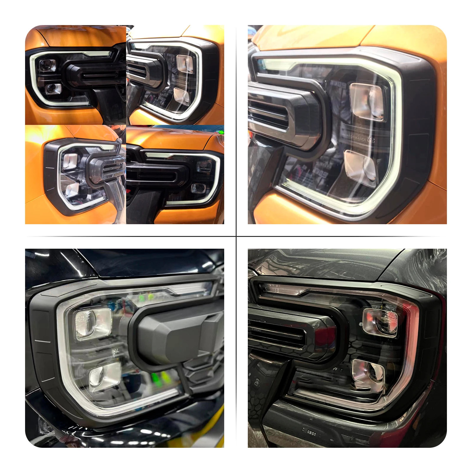 2PCS Head Lights Cover Front Headlights Protector Cover Guard  For Ford Ranger T9 2023 Wildtrak XLT Sport Next Gen Accessories