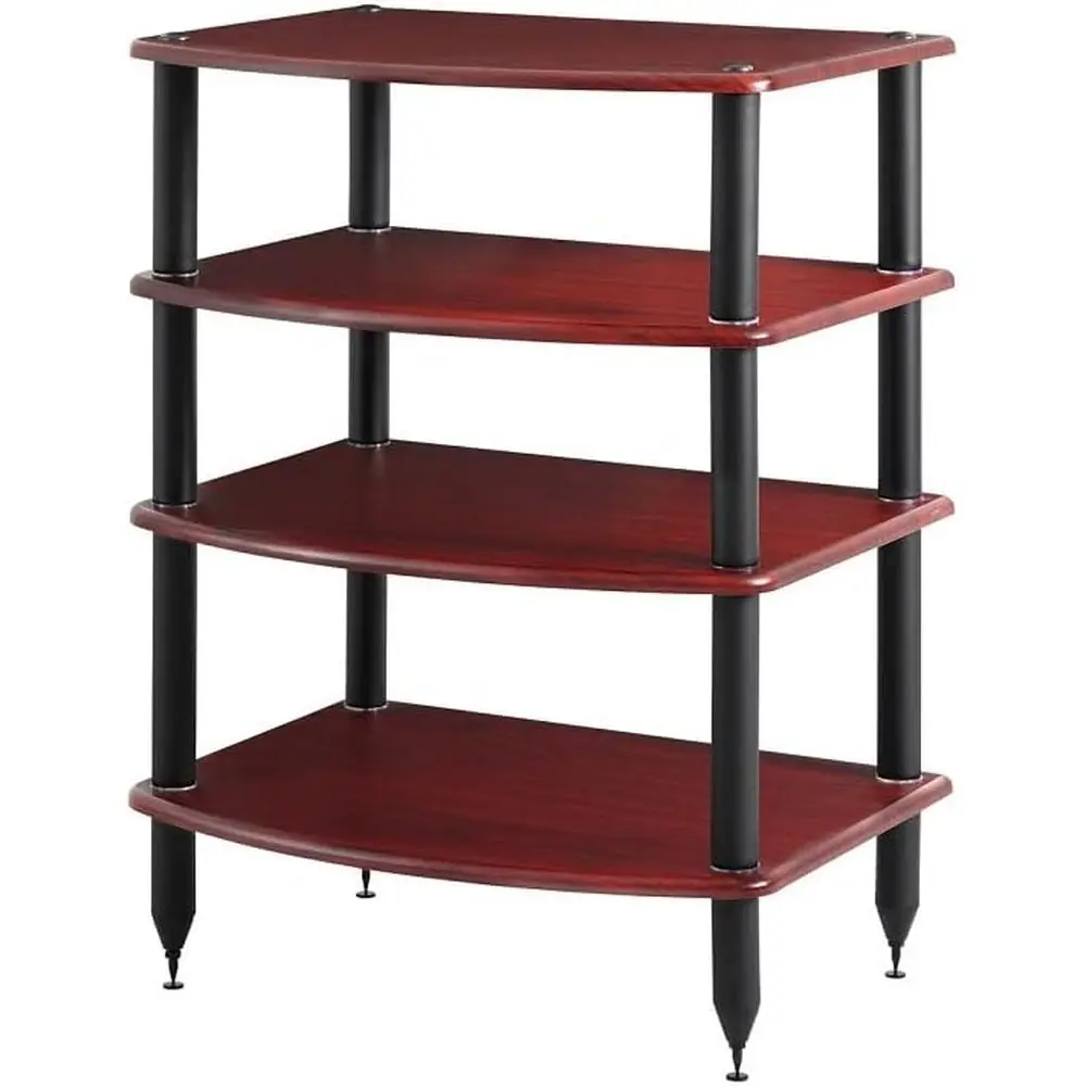 Pangea Audio Vulcan our Shel Audio Rack, Media Stand, and Components Cabinet 4 Shel Rosenut Red