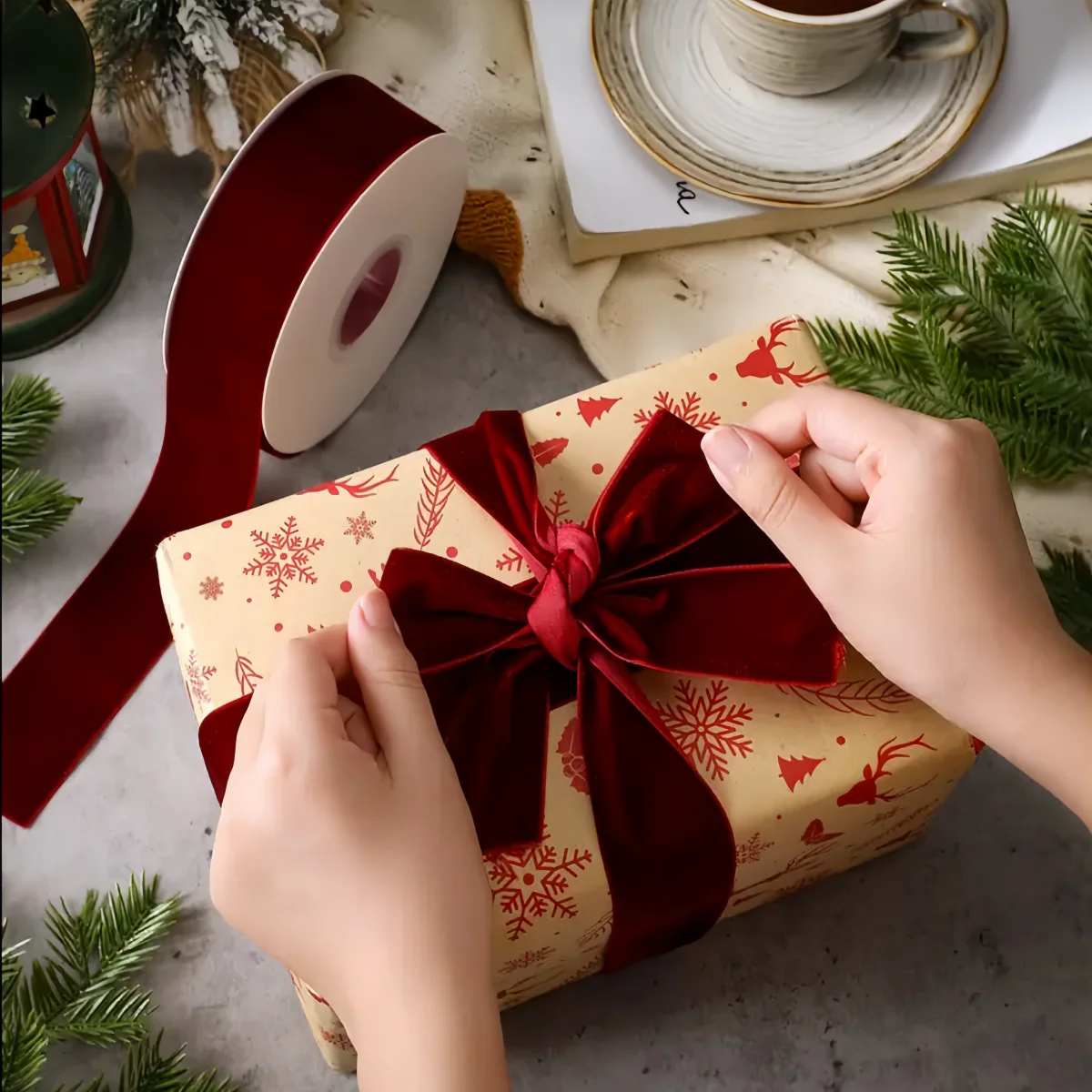 5 Yards/Lot 6mm-40mm Einseitiges Samtband für DIY-Bastelarbeiten, Geschenkverpackung, Hochzeits- und Weihnachtsdekoration, Nähzubehör – Detail 4