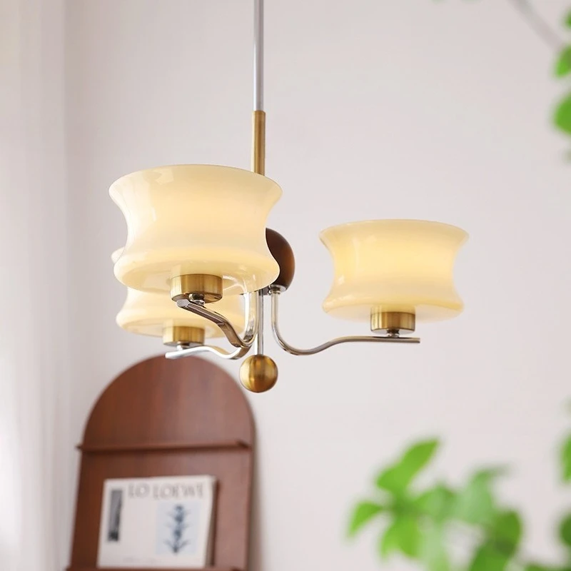 باوهاوس الكهربائي الحديد المطاوع الثريات استدارة الزجاج مصباح معلق غرفة المعيشة غرفة نوم مطعم فندق قلادة الخفيفة