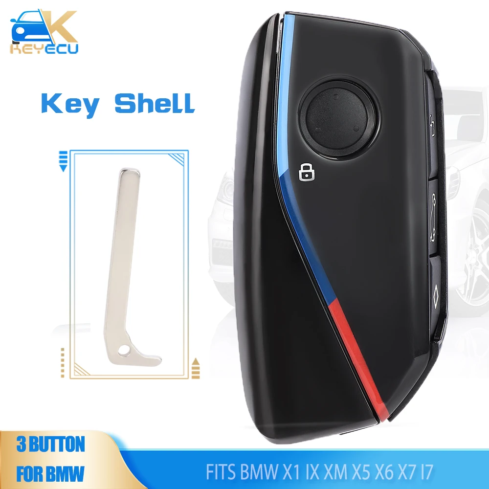 KEYECU 4 Button Smart Proximity Remote Key Shell Case for 2023 2024 BMW X1 iX XM X5 X6 X7 i7