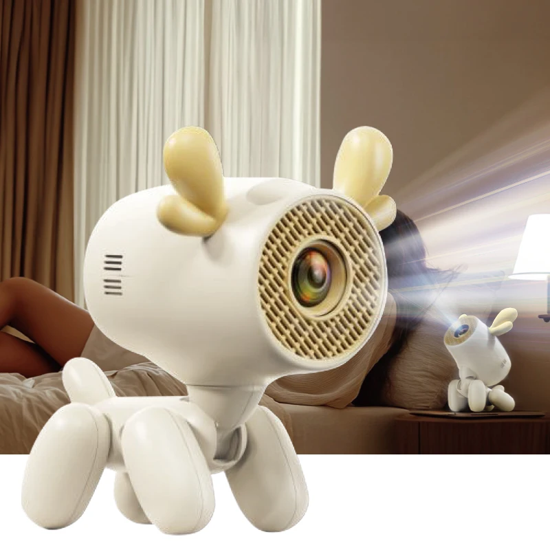 جهاز عرض صغير لطيف تزلف 720P أصلي | مكبر صوت ستيريو 3 واط | إسقاط متعدد الزوايا | مسرح منزلي محمول، متوافق مع Netflix #1