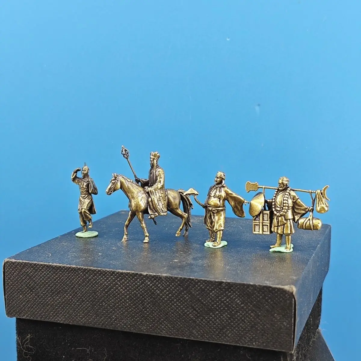 Sun Wukong, Tang Seng, Zhu Bajie, Sha Wujing Landscape Miniature Decorative Items Copper Figurines Mini Models for Decoration