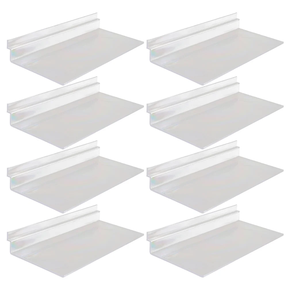 

8 Pcs Transparent Shoe Rack Slatwall Accessories Display Shelf Clear Shelves Retail