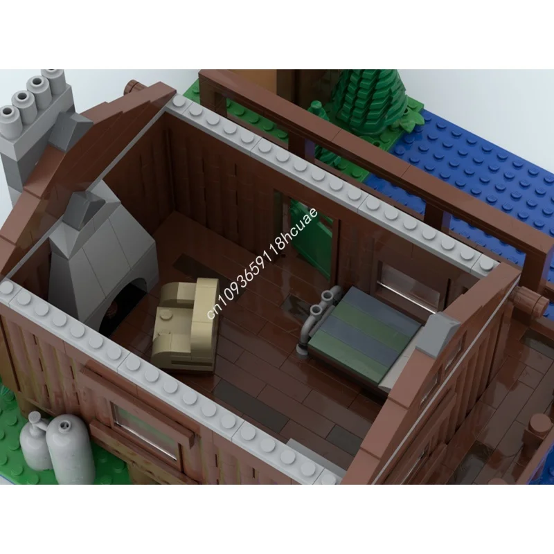 771 قطعة MOC A المقصورة الخشب الخالق نموذج بناء هدايا عيد الميلاد كتل اللعب البناء لتقوم بها بنفسك فكرة التعليم عيد ميلاد الاطفال