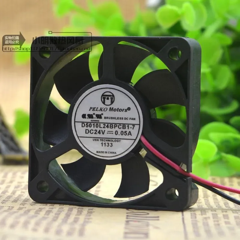 for PELKOMOTORS D5010L24BPCB1-7 24V 0.05A 5CM 5010 Variable Frequency Cooling Fan