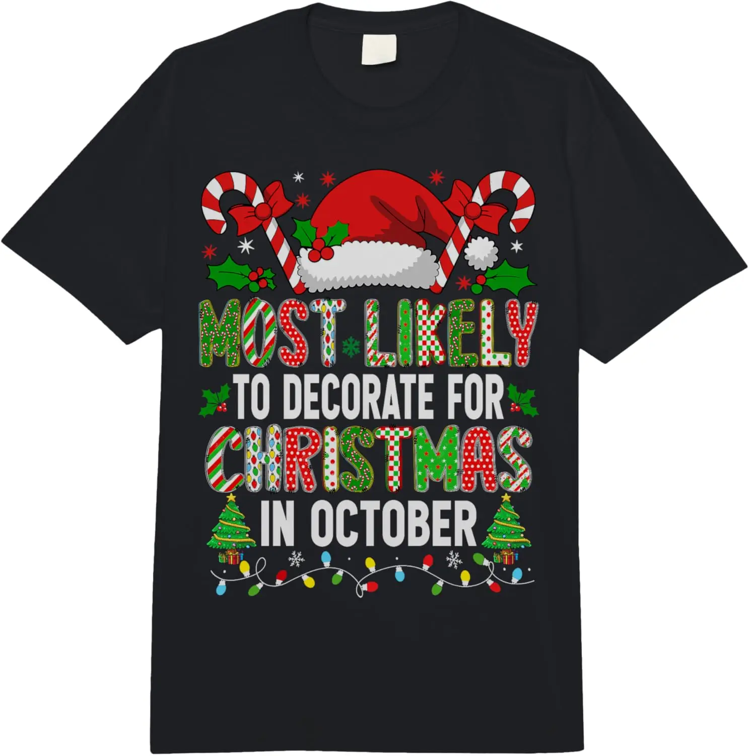 من الأفضل أن تزيين عيد الميلاد أكتوبر الأسرة الراحة الألوان الكبار الوزن الثقيل تي شيرت الرجال النساء الجرافيك تي شيرت #1