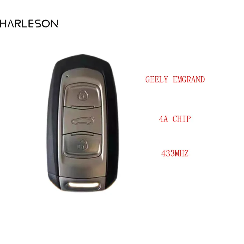 

Original Shell Aftermarket PCB Smart Remote Key 3 Button Smart Car Key Fob 434MHZ 4A Chip For GEELY EMGRAND Uncut Blade