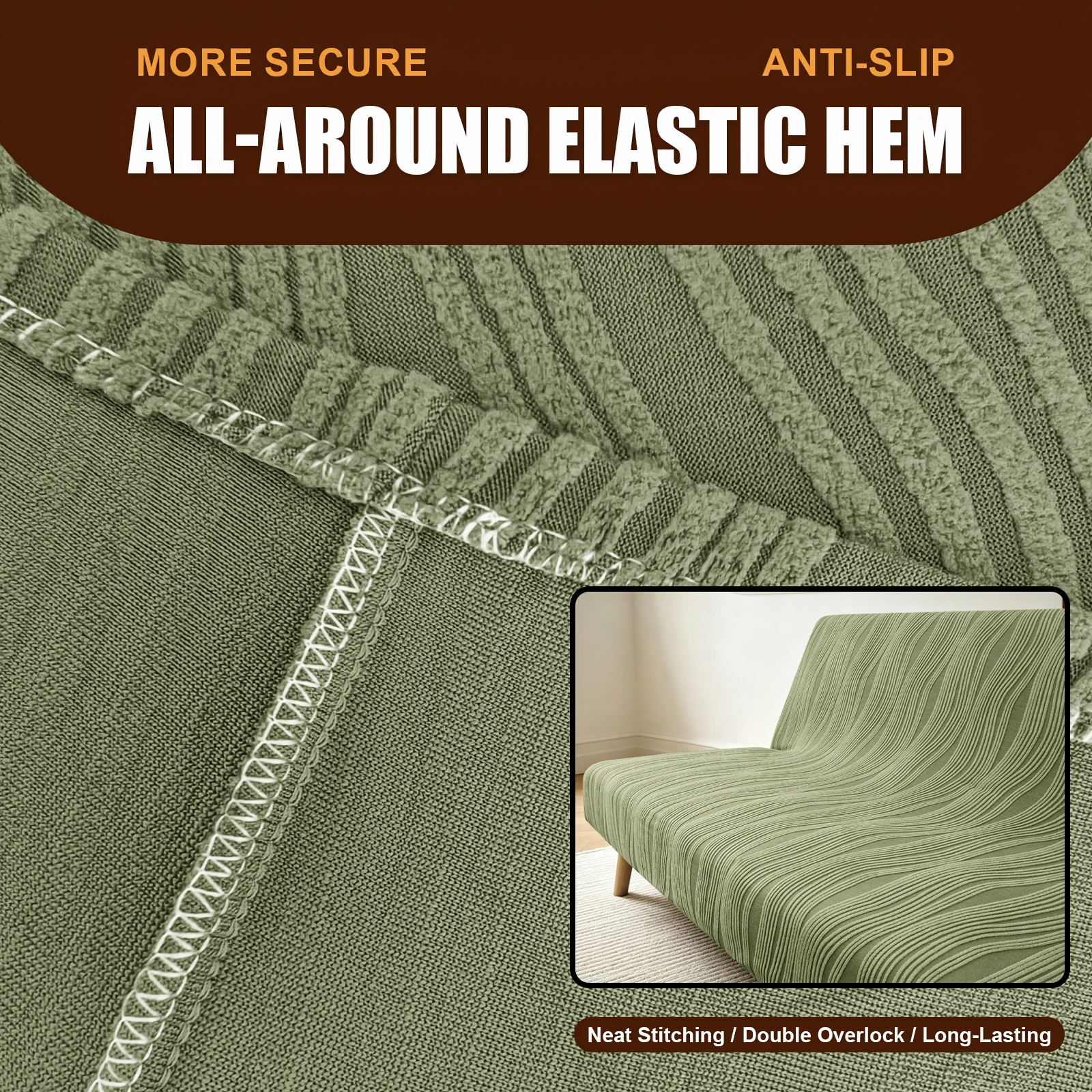 2/3/4 Seater Armless Futon Sofa Bed Cover Cheap Couch Cover Without Armrests Dust-proof Stretch Folding Futon Cover Sofá Cama