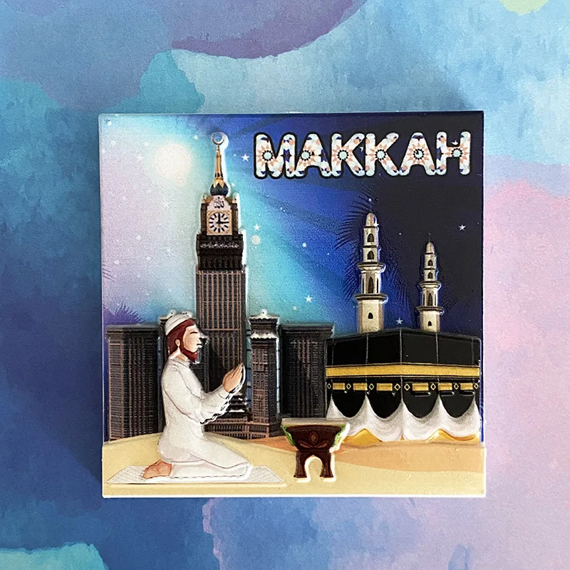 Mecca 3D refrigerator magnet Tourist souvenirs Refrigerator magnet decoration supplies collection arts and crafts gifts