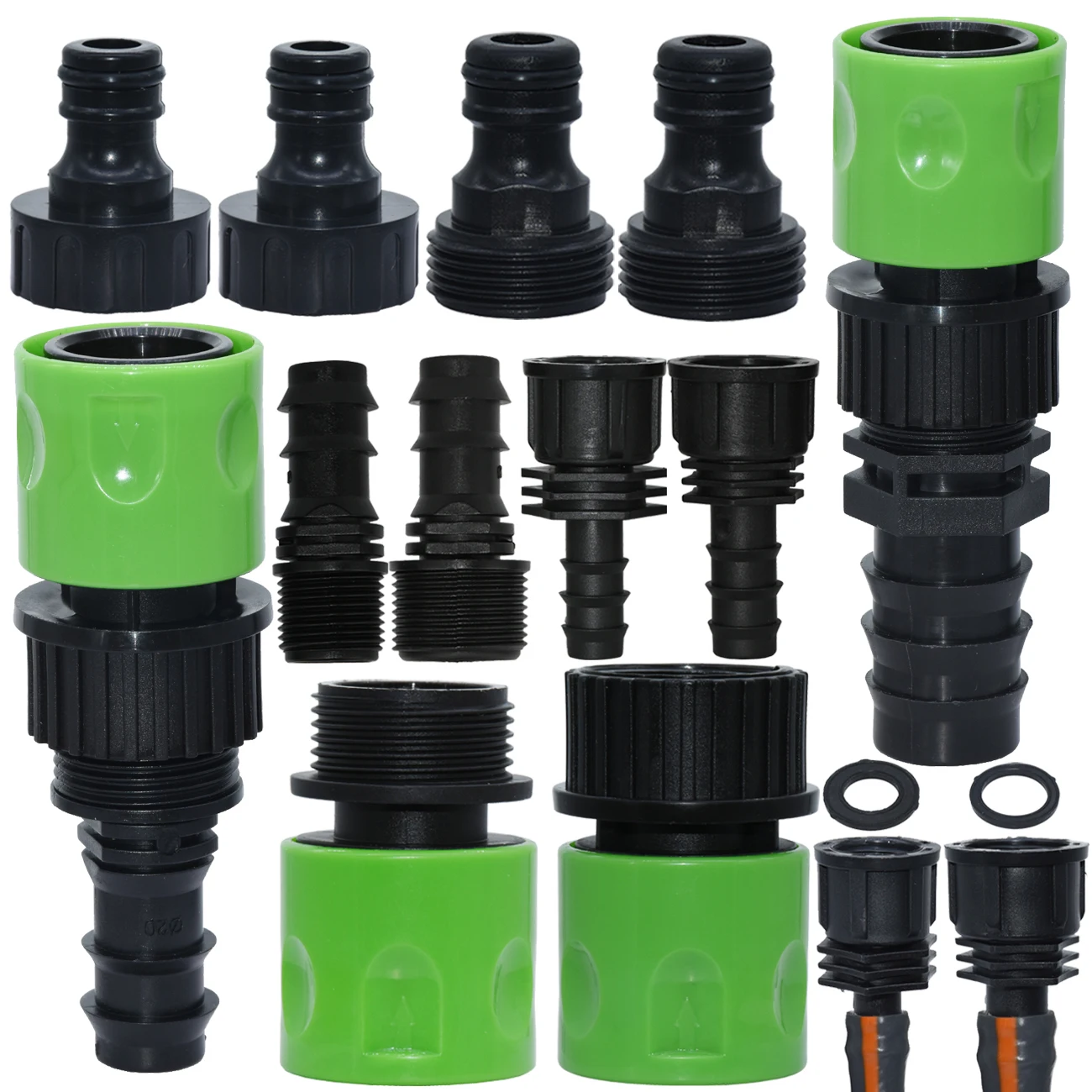 KESLA Garden 3/4'' Quick Connector Nipple EURO Barb Threaded Adapter for 16mm 20mm PE Hose Pipe Drip Irrigation Watering System