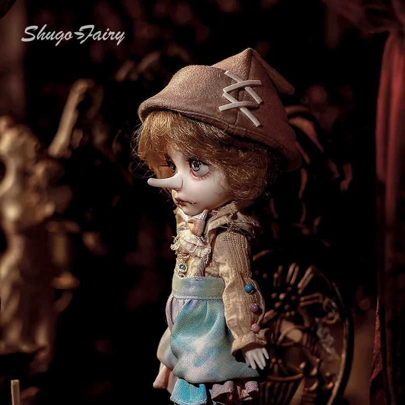 Cuerpo de tortilla para cachorro, mago de circo Retro BJD 1/6 con nariz a presión, marioneta de resina Shugafairy, conjunto completo de muñeca artística