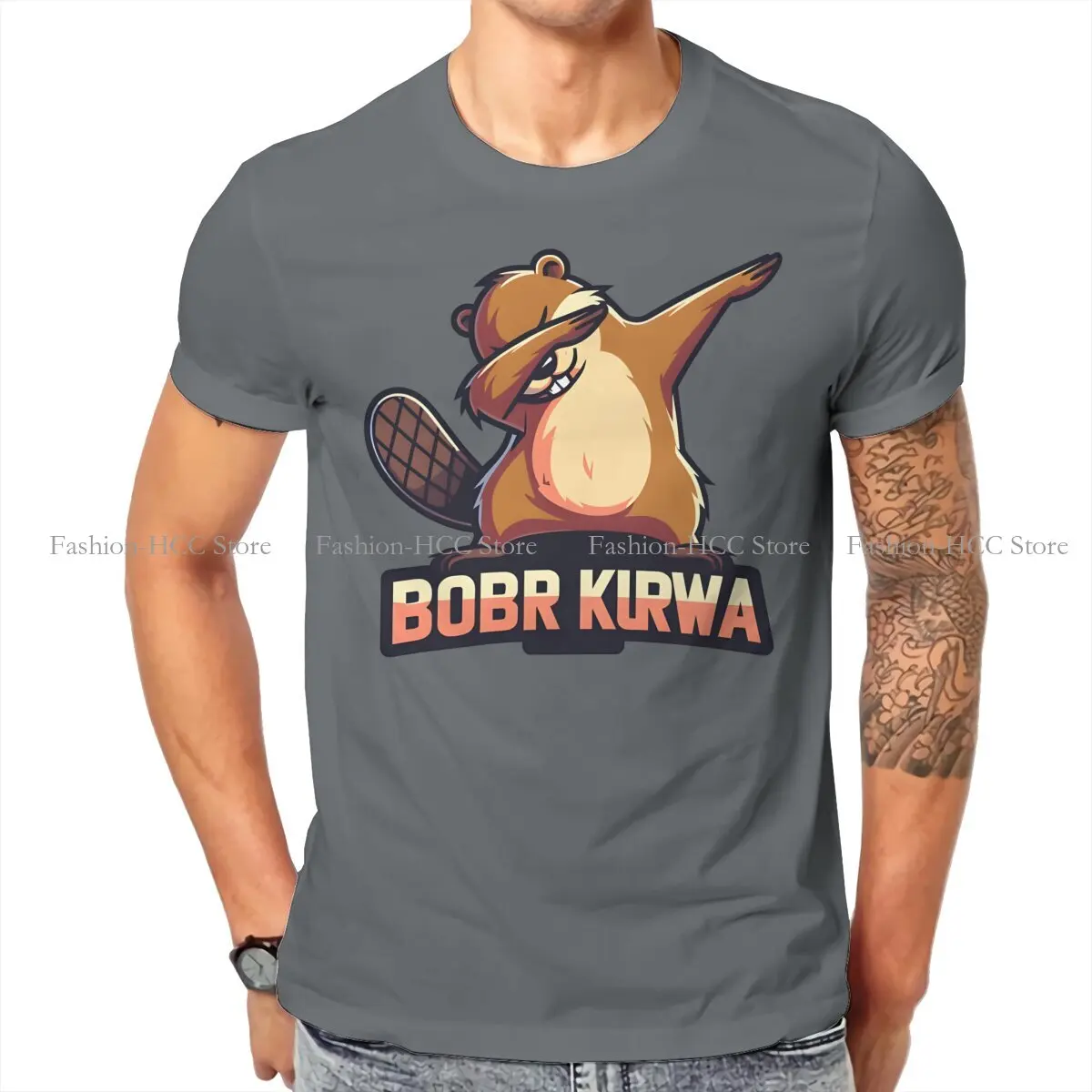 Bober Beaver Dabbing T Shirt Vintage Teenager Grunge High Quality Tshirt Large O-Neck  Men Clothing