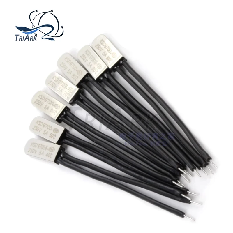 5PCS KSD9700 5A250V 40-150℃ Degree Celsius Normally Closed Open Bimetal Disc Temperature Switch Thermostat Thermal Protector