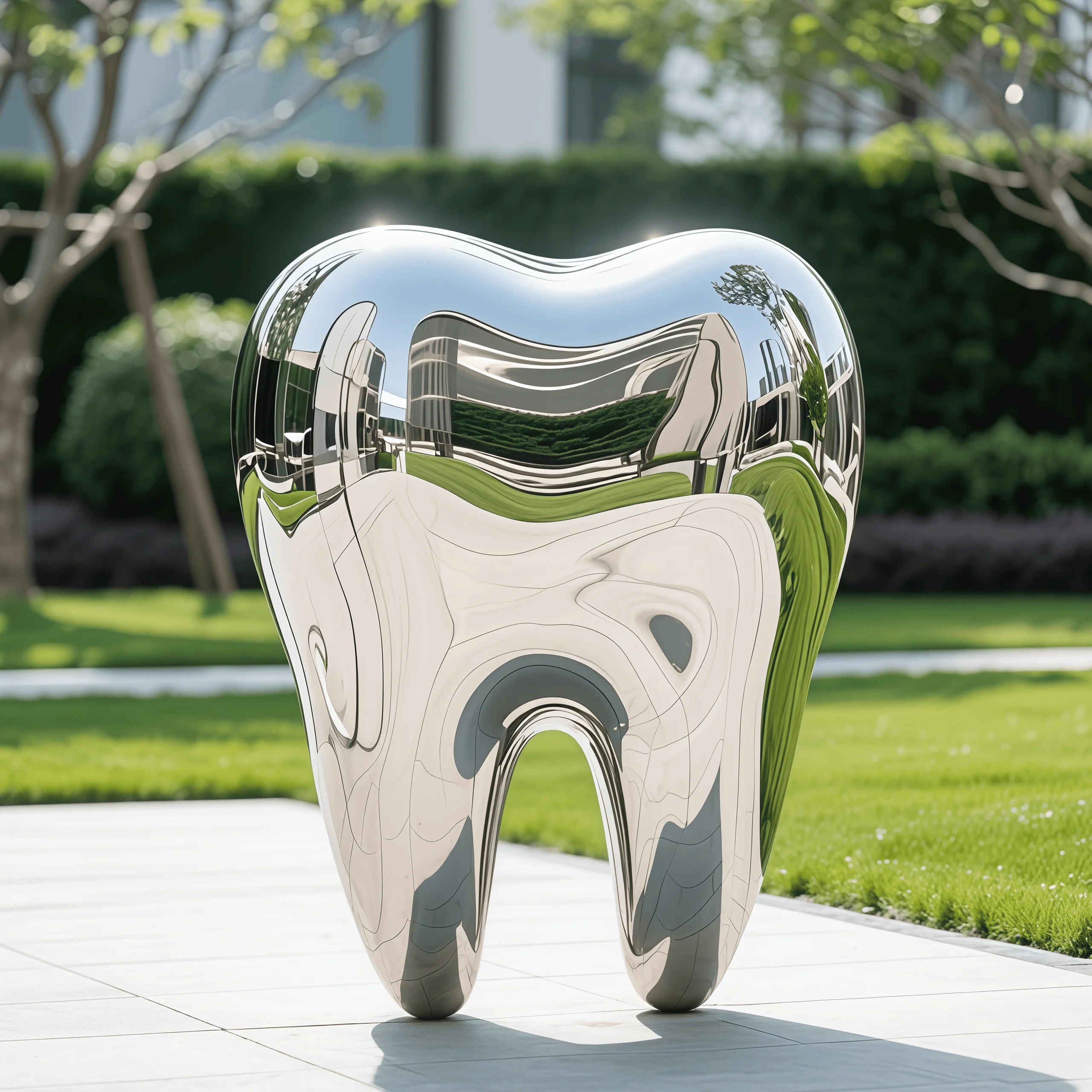 Stainless Steel Sculpture, Custom Metal Art Statue, Welded Metal Decor, Customized Size for Dental Decoration