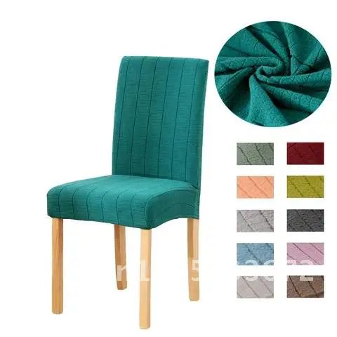 

solid plush Dining Chair Cover Super Fit Stretch Removable Washable Seat Slipcover for Hotel Dining Room Ceremony Banquet