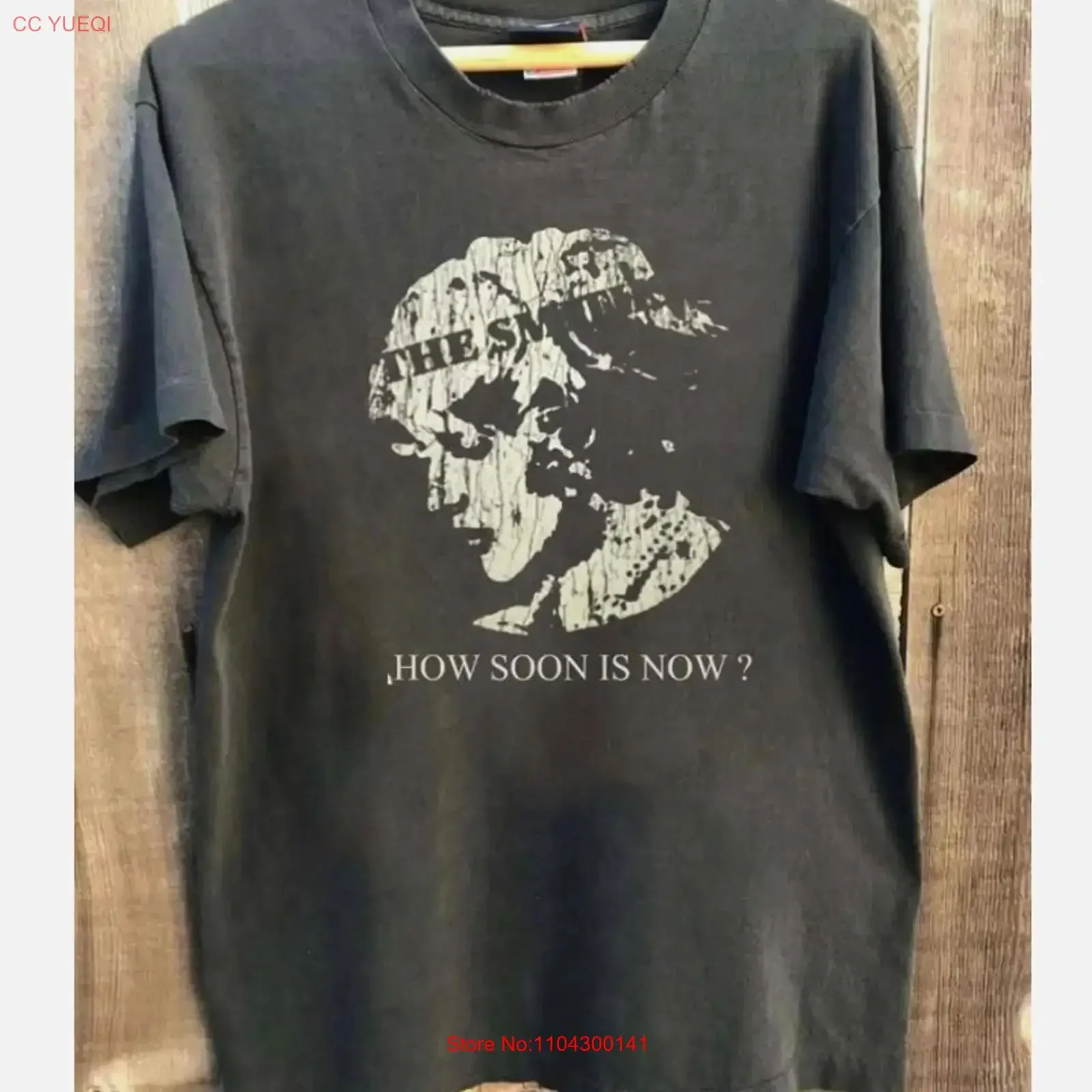 The Smiths T shirt Rock Band How Soon Is Now 90s Charcoal long or short sleeves vintage Washed Stylish designer clothes