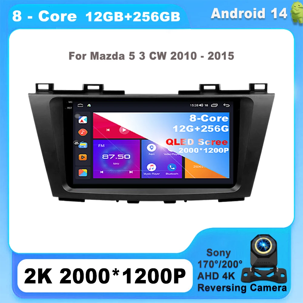 

Android 14 For Mazda 5 3 CW 2010 - 2015 Carplay Auto radio Car Radio Multimedia 8-CORE IPS LED GPS DVD 5G Wifi