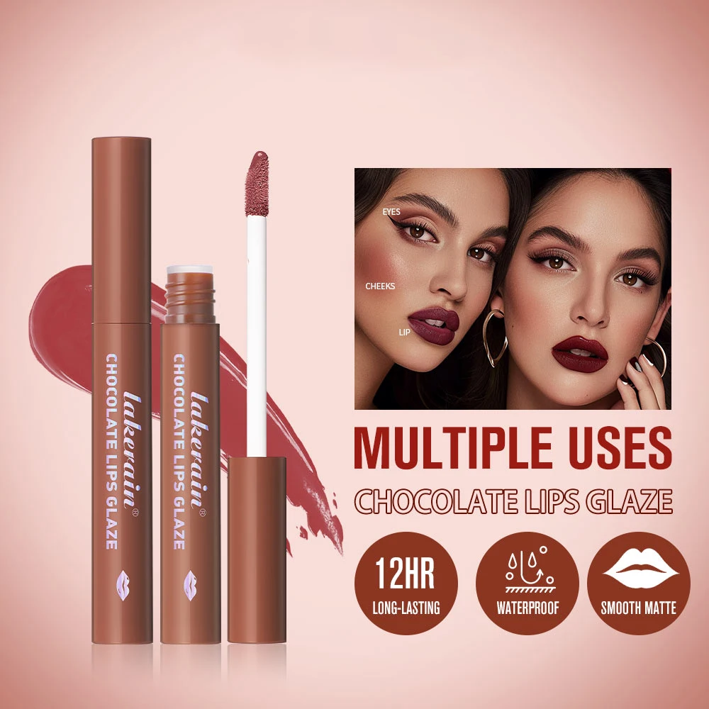 

5pcs Chocolate Lip Color Makeup Liquid Lip Tint Waterproof Chocolate Lip Glaze Set Matte Lipstick Long-lasting Rich Cream Lipsti