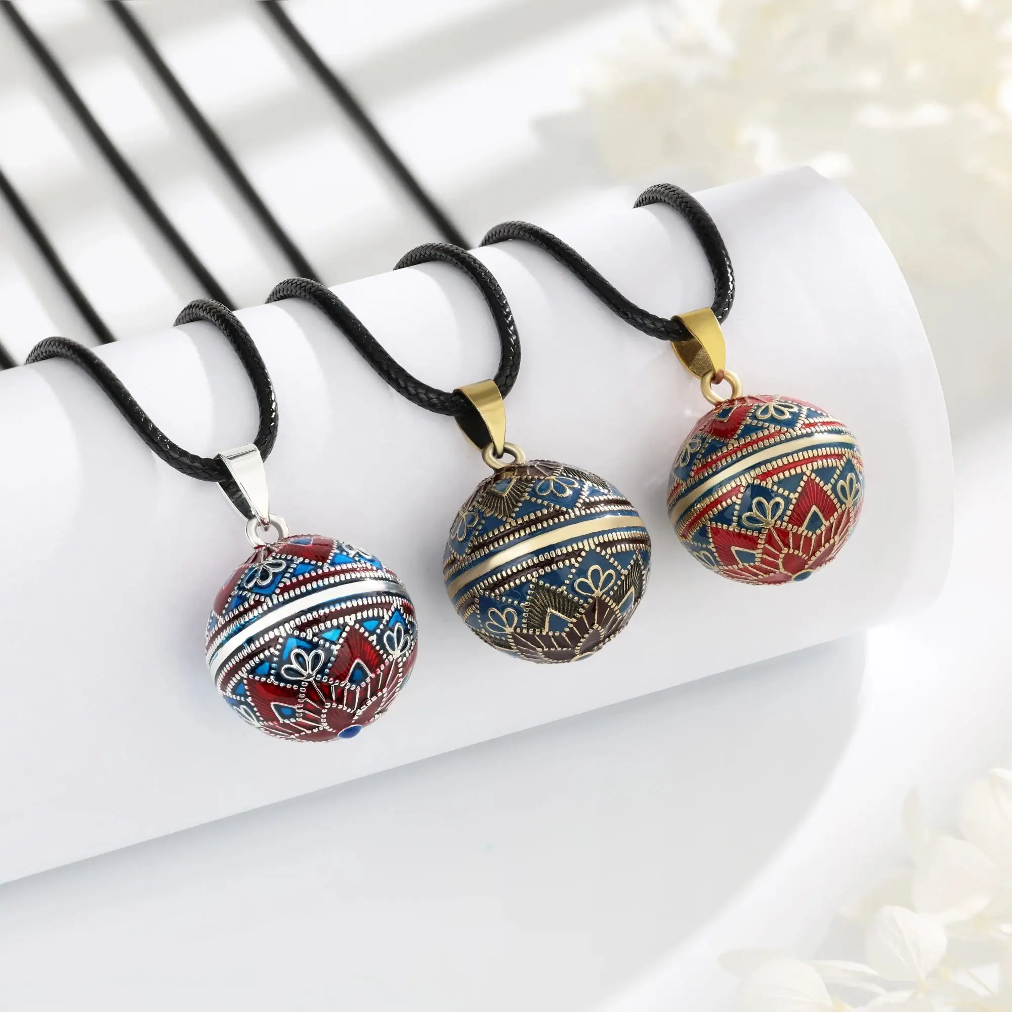 Eudora 20mm Vintage Mexican Bola Harmony Chime Ball Angel Caller Pregnancy Pendant Necklace for Women Fashion Jewelry N14NB319
