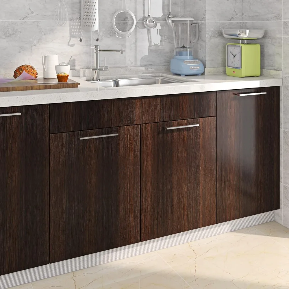 Thick Brown Walnut Wood Contact Paper Peel and Stick for Kitchen Cabinets Waterproof Wallpaper, Easy Installation, Long-lasting image 2