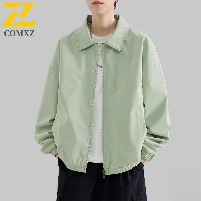 

COMXZ мужской плащ 2025 с отложным воротником для путешествий, езды на велосипеде, повседневные легкие походные куртки, верхняя одежда для прогулок и кемпинга