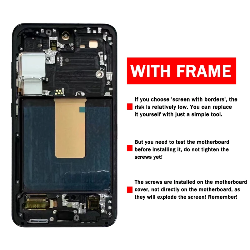 S23 5G Display Screen with Frame For Samsung S23 LCD S911B S911U S911E S9110 Display Touch Screen Digitizer Assembly