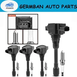 4PCS 22448-ED000 Ignition Coil&Spark Plug NGK91187 For 2007-15 Nissan Versa JUKE MICRA QASHQAI X-TRAIL TIIDA Re ALTIMA 2.5 2014