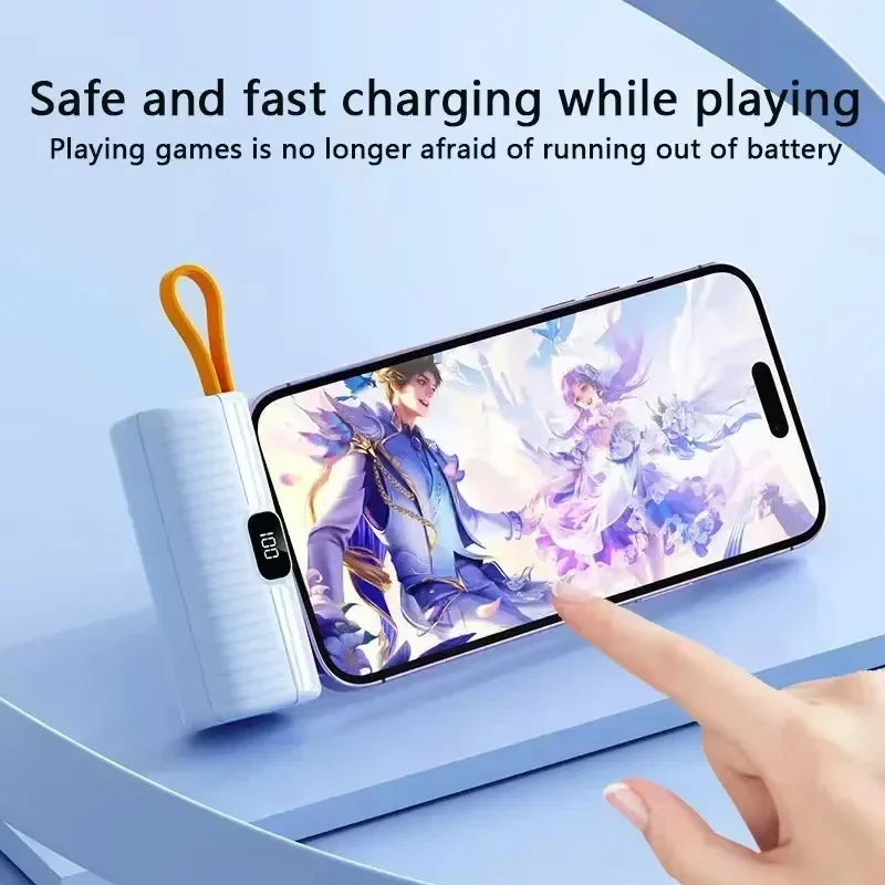 

Mini Phone Power Bank 10000mAh Portable Big Capacity Powerbank 2in1 Lighting Type-C Interface Small Size Capsule Power Bank