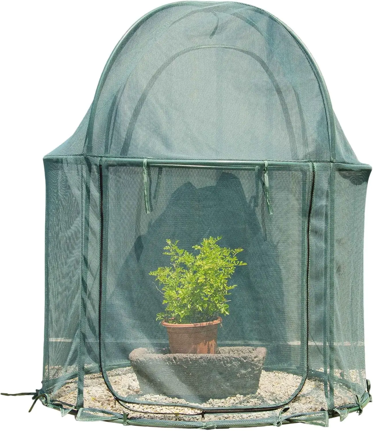 

Round 4'x4' Large Plant Mesh Cover 4.9FT Tall Crop Netting Cage Pest Guard Cover for Vegetables Fruits Durable Plant Gardening