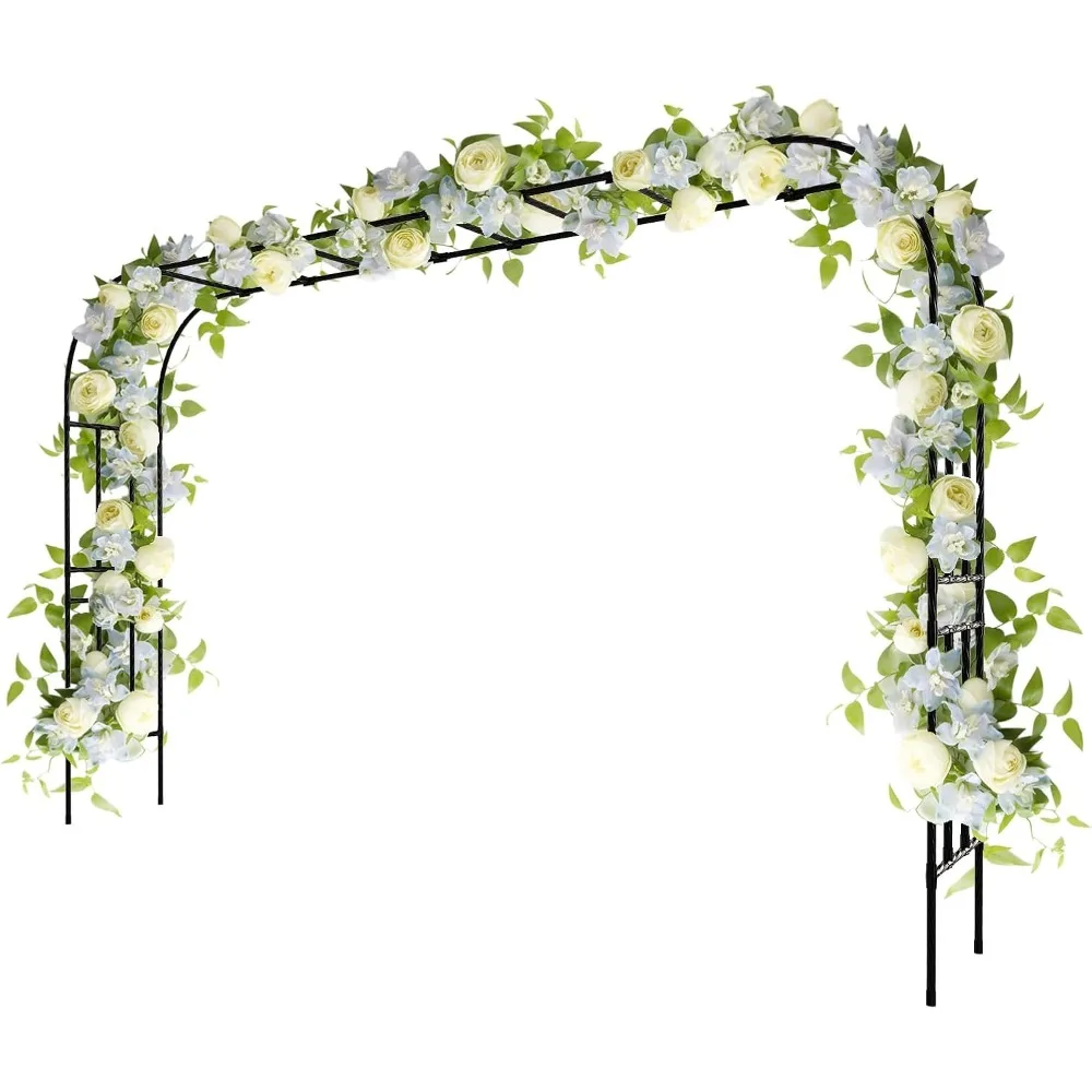 أنبوب حائط فائق النحافة على شكل قوس الحديقة (25 مم) - 126 (طول) * 105 (ارتفاع) بوصة، سميك، أنابيب فولاذية بلاستيكية تقنية مضادة للصدأ، قوس معدني، S