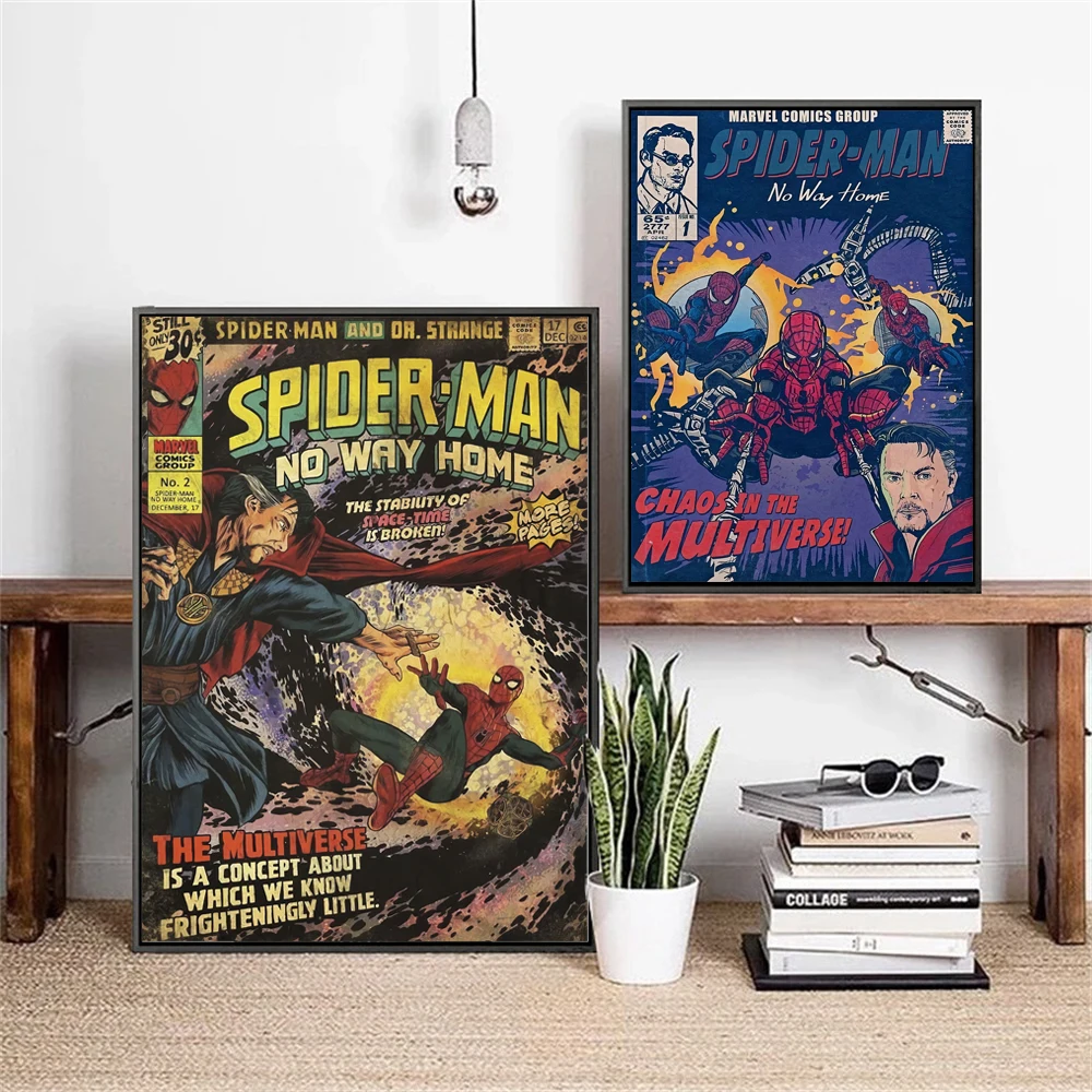 MINISO Superhero Spider Man Venom Poster Superhero Wall Art Print  No Way Home Poster For Living Room Bedroom Home Decor