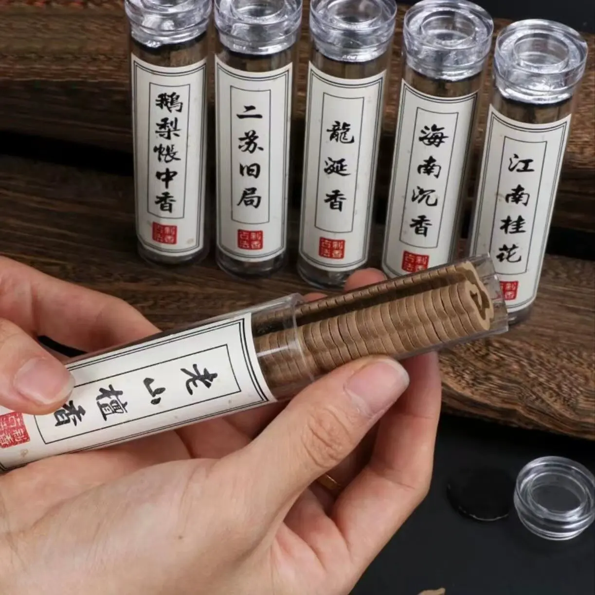 42pcs per Tube Natural Material Sandalwood Coil Incense Burning About 30 Minutes House Indoor Jasmine Durable Flower Perfume