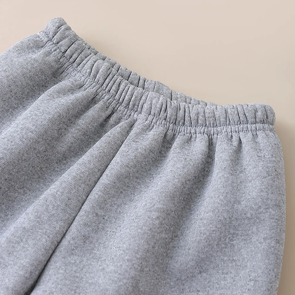 Herbst- und Winter-Plüsch-Freizeit-Sport-Knöchelhosen für Jungen und Mädchen, mit dickem, elastischem Bund, einfarbig, Outdoor-Hose – Detail 13
