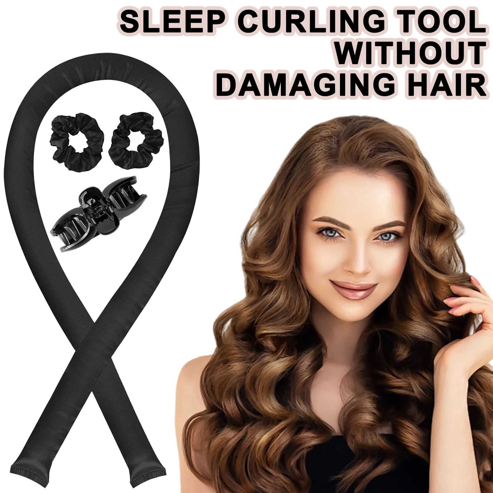 5pcs Lazy Heatless Hair Curlers No Hea Blowout Curling Set Rod Headbandt overnight Curls with Hook Sleeping hair styling tools