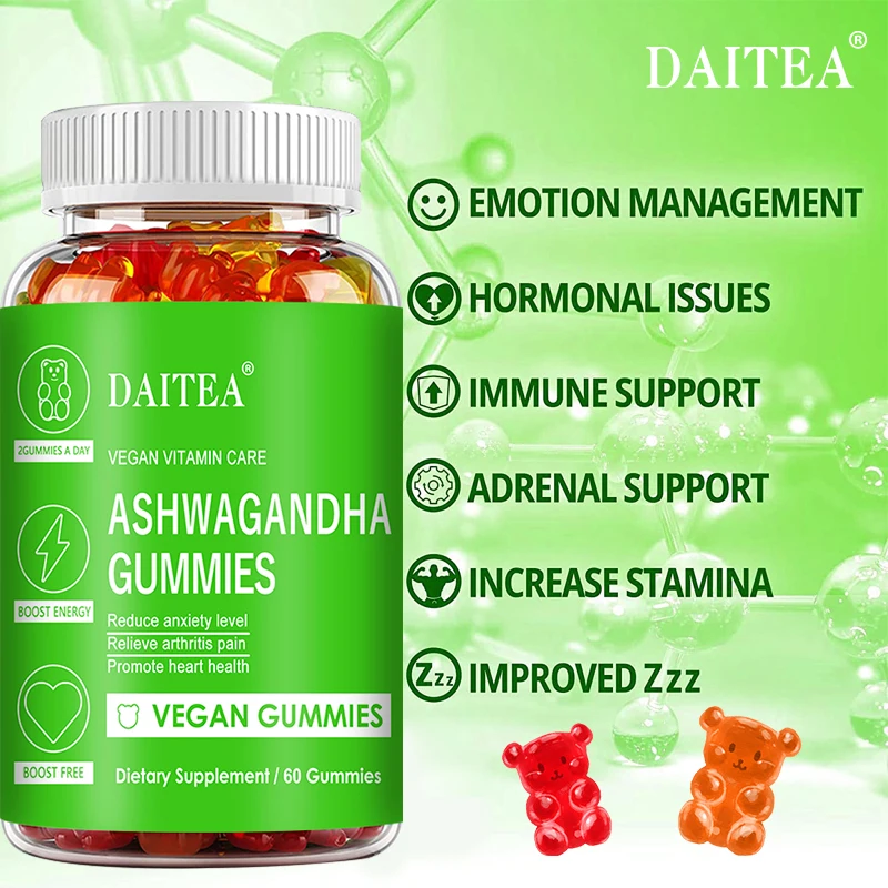 Ashwagandha Gummies 1500 Mg - for Stress & Anxiety Relief, Heart, Joint, Immune & Energy Support, Vegetarian