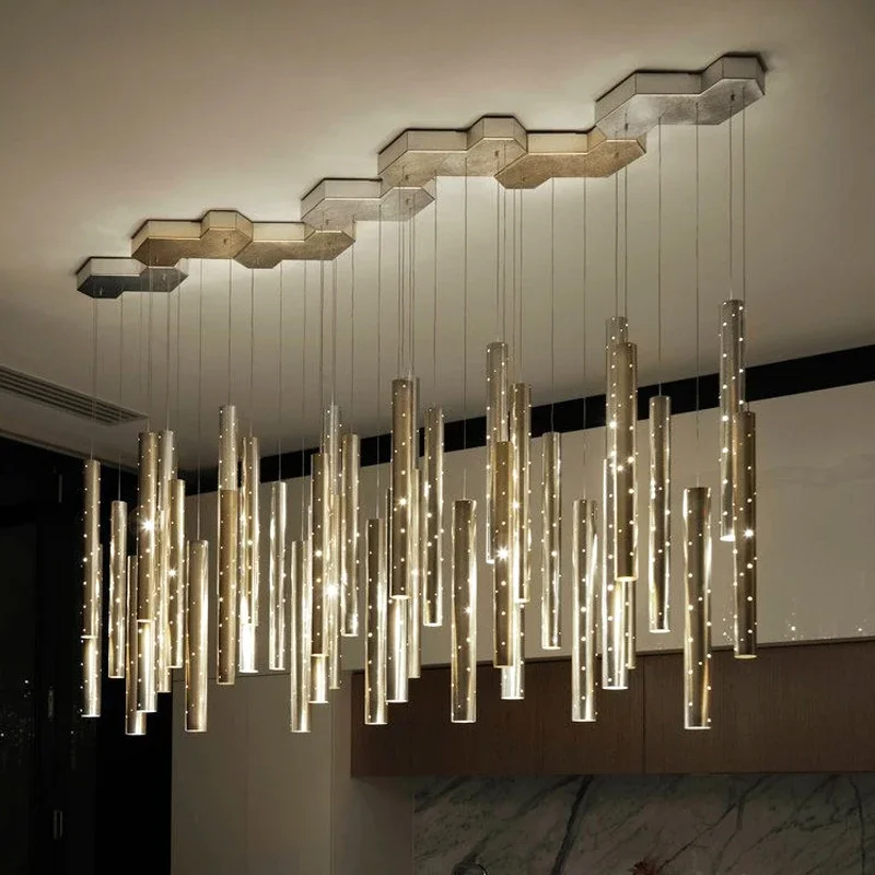 

Light Luxury and Minimalist LED Pendant Light Modern Gold/silver Combination Lamp Dining Room and Living Room Lighting Fixtures