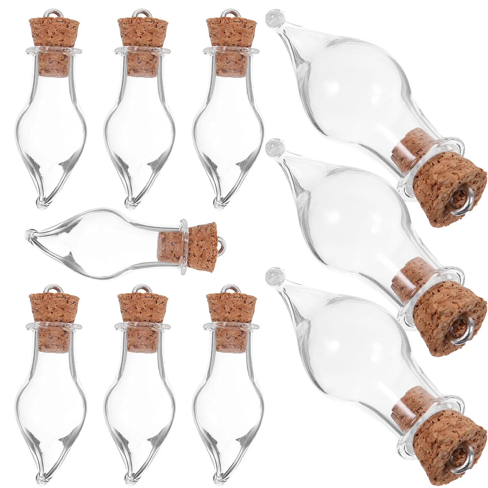 

10 Pcs Mini Bottles with Cork Drifting Container Jar Wish Transparent Glass Wishing