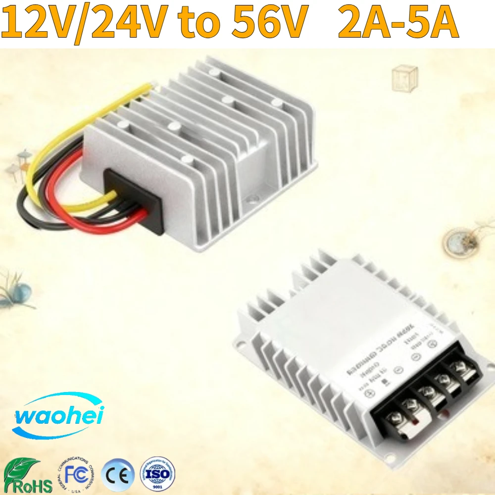 

DC12V/24V to 56V 2-5A Step-Up Power Converter Voltage Regulator Stabilizer Power Supply Boost Module for Cars Solar Auto ROHS