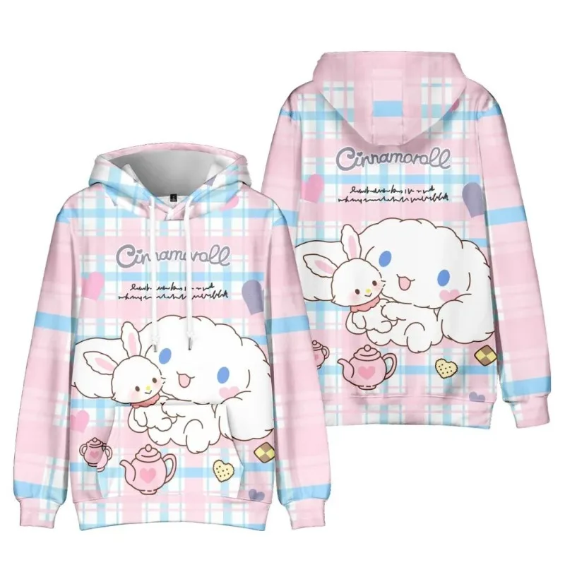 

Sanrio Kawaii Cinnamoroll толстовка с капюшоном аниме мультфильм милая мода для детей и взрослых с принтом изысканная одежда для кожи