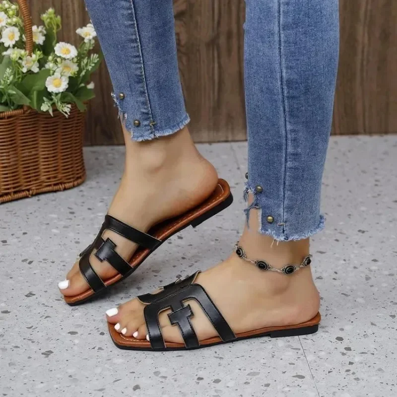 2024 Summer Women's Sandals Integrated Slippers Casual Beach Sandals Jelly Shoes Slippers Women's Shoes