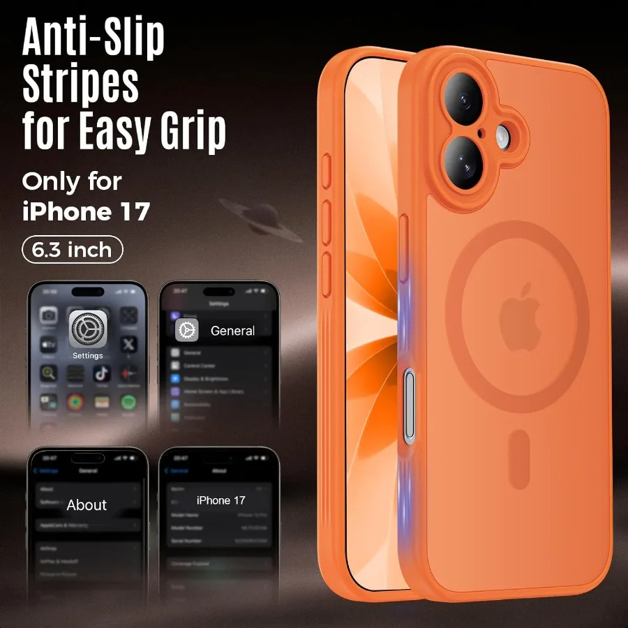 Designed for iPhone 17 Case Compatible with MagSafe [Cameratection] [15FT Military Droptection] Shockproof Translucent Matte An