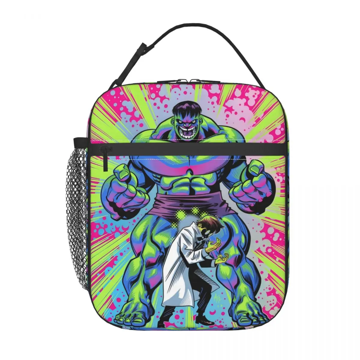 Изолированная сумка для обеда с героем Халком и рисунком манги для офиса, еды, классический водонепроницаемый холодильник, термобокс для обеда для женщин и детей