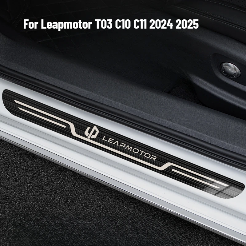 For Leapmotor T03 C10 C11 2024 Accessory Stainless Door Sill Kick Scuff Plate Guard Pedal Protector Trim Step Cover Car Styling