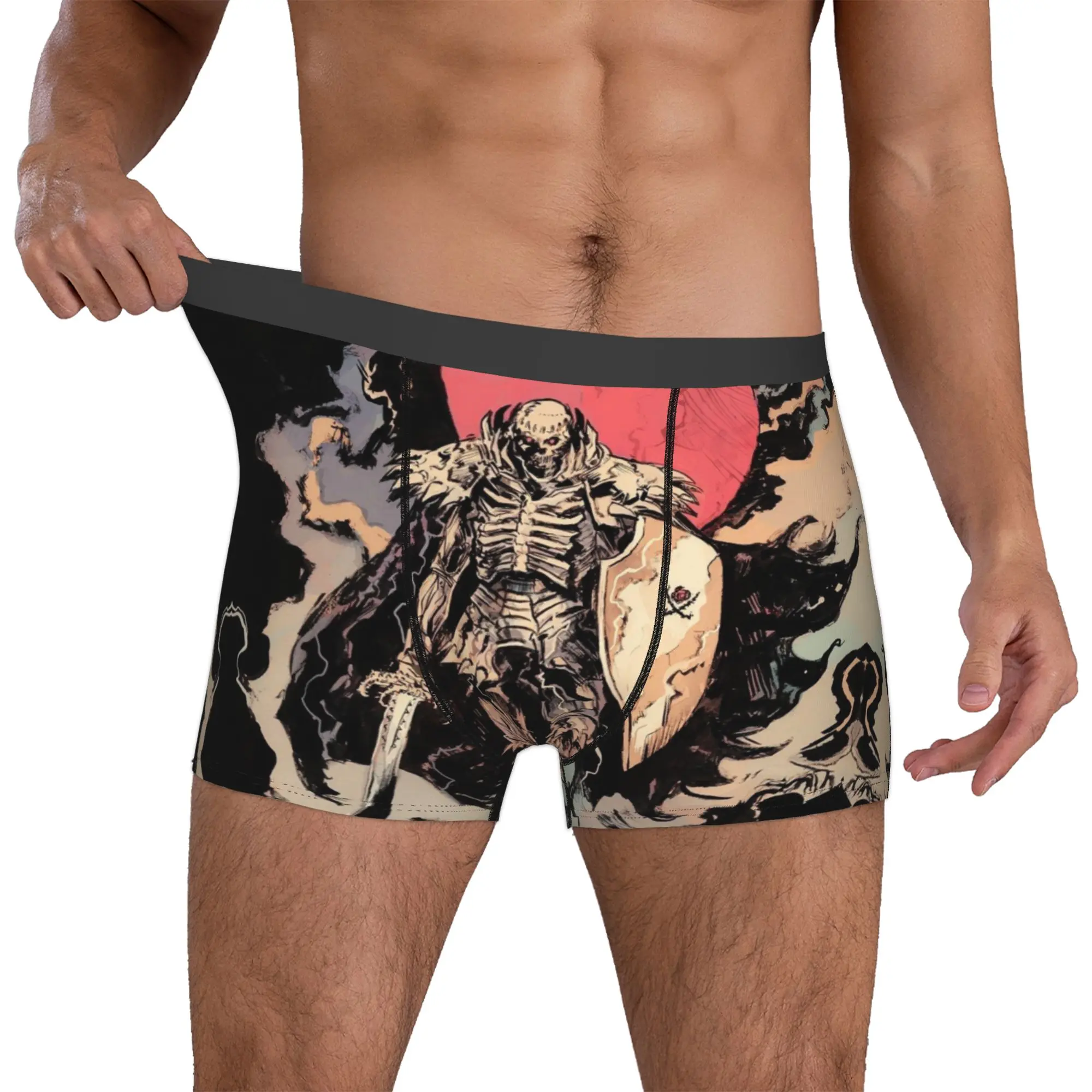 Ropa interior masculina Cool B-Berserks, calzoncillos tipo bóxer estilo manga Dark Fantasy Black Swordsman, pantalones cortos suaves, calzoncillos