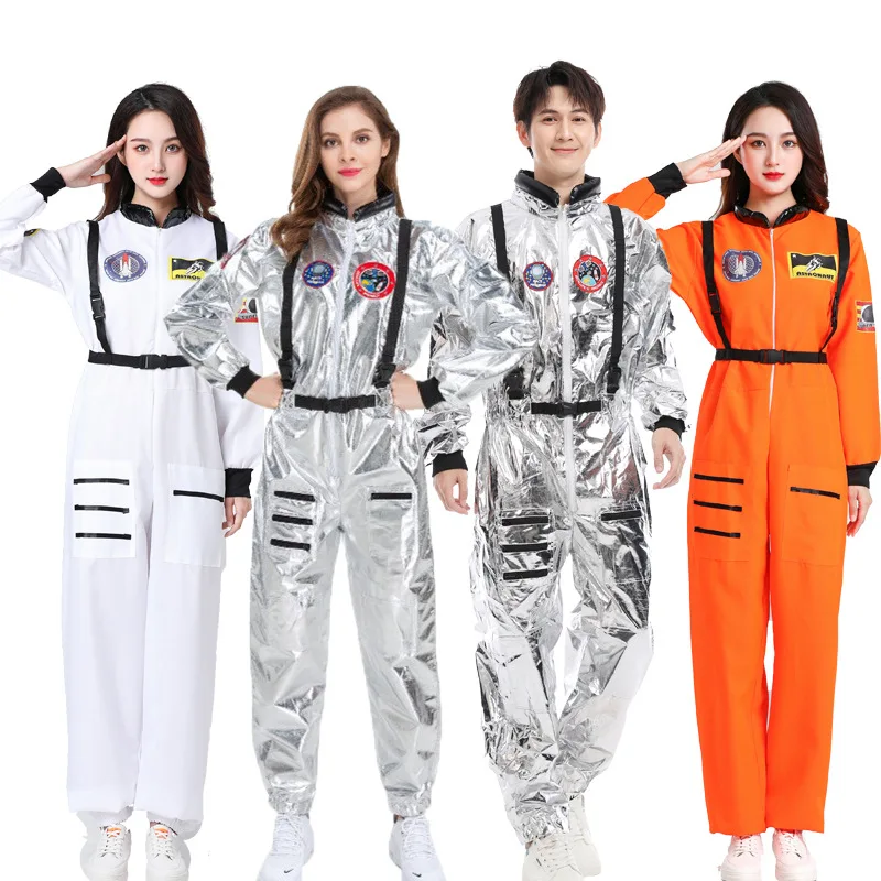 Zawaland Cosplay Space Costume Adult Role Play Flight Clothing Women Halloween Costumes For Men Jumpsuit Astronaut Suit