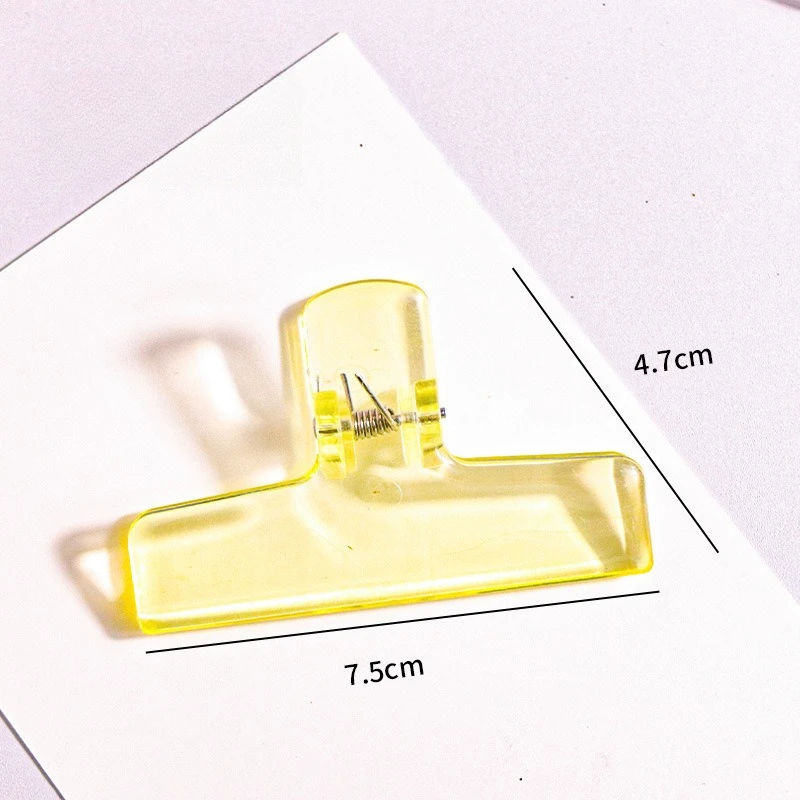8pcs Random Color Creative Simple Transparent And Colorful Plastic Organizer Clip For Learning Materials And Office Receipts Lon