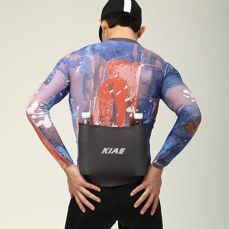 KIAE Spring/Summer Long sleeved Cycling Clothes Oil Painting Men's Road Bike Mountain Bike Breathable Sunscreen Top