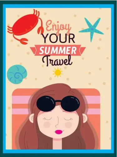 Metal plaque vintage retro style Enjoy Your Summer Travel Classic tin door sign sign