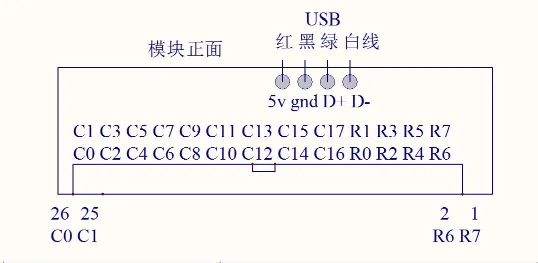 USB Keyboard HID Module CH9328 Module Chip Scanning Full Keyboard 104-keys